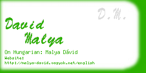 david malya business card